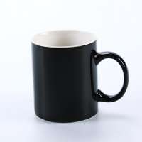 Promotional custom sublimation porcelain mug cup 11oz black color glazed ceramic coffee mug