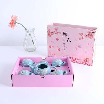 Suited Gifts And At-home Use Tea Cup Set Small Tea Sets With Teapot Pretty Porcelain Tea Set