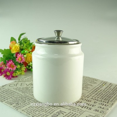 STOCK Cheap wholesale round ceramic storage jar with cover